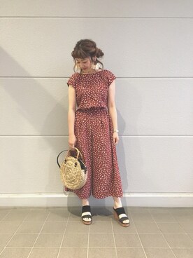 「CIAOPANIC TYPY（チャオパニックティピー）のアイテム（つなぎ/オールインワン）」を使った、Rinaさん（レディース・158cm）の春コーディネート