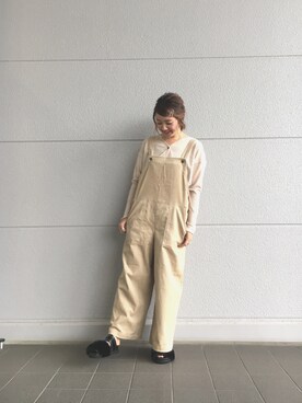 「アパレルスタッフ」｜「アイテム（サロペット/オーバーオール）」を使った、Rinaさん（レディース・158cm）の秋コーディネート