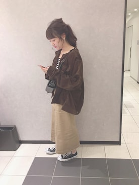 「アパレルスタッフ」｜「アイテム（ブルゾン）」を使った、Rinaさん（レディース・158cm）の秋コーディネート