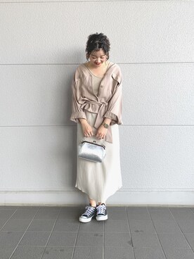 「CIAOPANIC TYPY（チャオパニックティピー）のアイテム（その他アウター）」を使った、Rinaさん（レディース・161cm）の春コーディネート