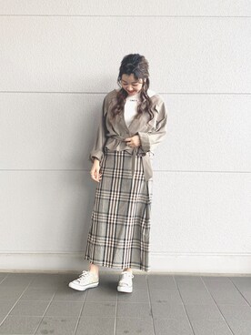 「CIAOPANIC TYPY（チャオパニックティピー）のアイテム（その他アウター）」を使った、Rinaさん（レディース・161cm）の春コーディネート