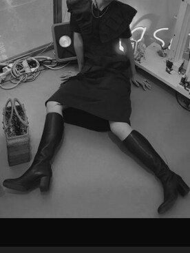 「PRADA（プラダ）のアイテム（ブーティ）」を使った、Vさん（レディース・158cm）の秋コーディネート
