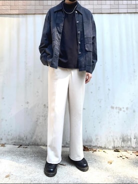 「WYM LIDNM（ウィム バイ リドム）のアイテム（デニムジャケット）」を使った、Yoshi,さん（メンズ・178cm）の春コーディネート