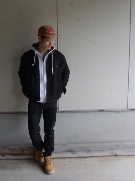 「EMODA（エモダ）のアイテム（ジャケット/アウター）」を使った、HIROKIANDOさん（メンズ・169cm）の冬コーディネート