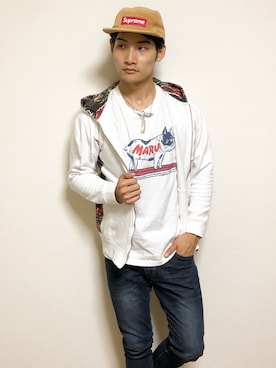 「HANES（ヘインズ）のアイテム（パンツ）」を使った、HIROKIANDOさん（メンズ・169cm）の秋コーディネート