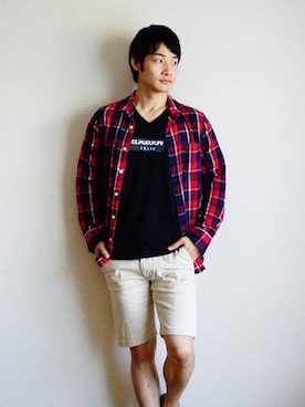 「SHIPS JET BLUE（シップスジェットブルー）のアイテム（シャツ/ブラウス）」を使った、HIROKIANDOさん（メンズ・169cm）の夏コーディネート