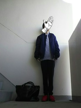 「GU（ジーユー）の（GU）スキニーフィットジーンズ（MEN ⁄ ジーンズ）」を使った、JUNNさん（メンズ・152cm）の冬コーディネート