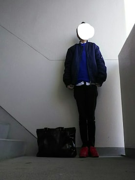 「GU（ジーユー）の（GU）スキニーフィットジーンズ（MEN ⁄ ジーンズ）」を使った、JUNNさん（メンズ・152cm）の冬コーディネート