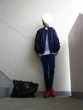 「Tomorrow Maker（トゥモローメーカー）のアイテム」を使った、JUNNさん（メンズ・152cm）の春コーディネート