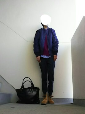 「GU（ジーユー）の（GU）スキニーフィットジーンズ（MEN ⁄ ジーンズ）」を使った、JUNNさん（メンズ・152cm）の春コーディネート