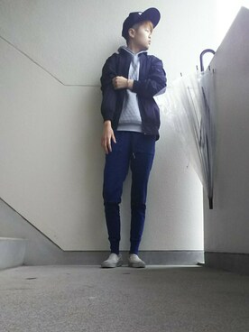 「SUPERMAN（スーパーマン）のアイテム」を使った、JUNNさん（メンズ・160cm）の秋コーディネート