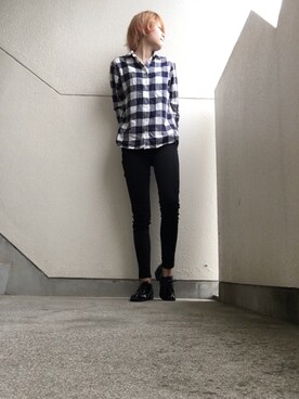 「黒パンツ」｜JUNNさん（メンズ・160cm）の秋コーディネート