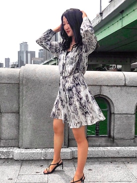 「インスタやってます」｜「アイテム（ワンピース/ドレス）」を使った、𝙠𝙮𝙤𝙠𝙖さん（レディース・155cm）の夏コーディネート