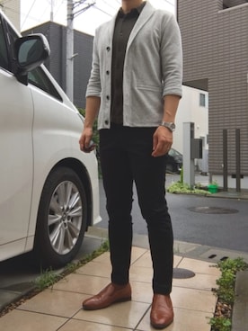 「semantic design（セマンティックデザイン）のアイテム（カーディガン/ボレロ）」を使った、YmStさん（メンズ・170cm）の夏コーディネート
