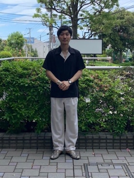 「ETHOSENS（エトセンス）のアイテム（トップス）」を使った、shiraishi0601さん（メンズ・175cm）の春コーディネート