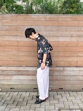 「JOHN LAWRENCE SULLIVAN（ジョンローレンスサリバン）のアイテム（トップス）」を使った、shiraishi0601さん（メンズ・175cm）の春コーディネート