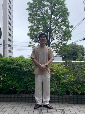 「CLANE（クラネ）のアイテム（トップス）」を使った、shiraishi0601さん（メンズ・175cm）の春コーディネート