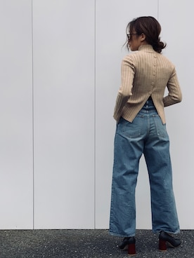 「ETRE TOKYO（エトレトウキョウ）のアイテム（ニット/セーター）」を使った、Hanaさん（レディース・158cm）の秋コーディネート