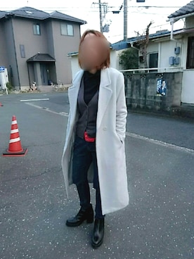 「スナイデル」｜「アイテム（チェスターコート）」を使った、ssss.wさん（レディース・163cm）の冬コーディネート