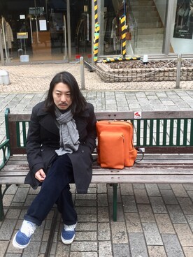 「samas（サマス）のアイテム」を使った、masaさん（メンズ・166cm）の冬コーディネート