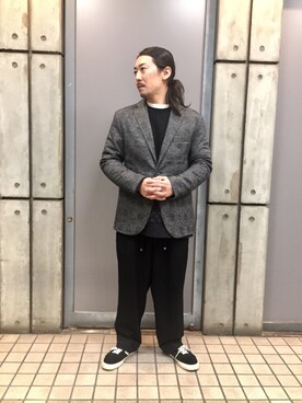 「g-stage（ジーステージ）のアイテム（テーラードジャケット）」を使った、masaさん（メンズ・166cm）の秋コーディネート