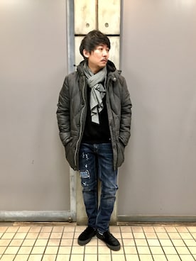 「samas（サマス）のアイテム」を使った、masaさん（メンズ・166cm）の冬コーディネート