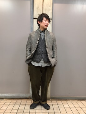 「samas（サマス）のアイテム」を使った、masaさん（メンズ・166cm）の冬コーディネート