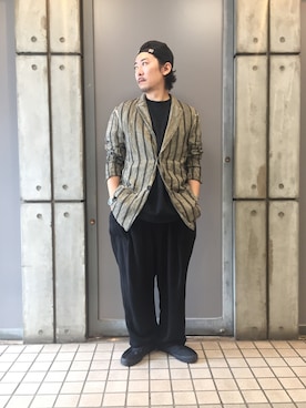 「TRANSIT（トランジット）のアイテム（ジャケット/アウター）」を使った、masaさん（メンズ・166cm）の夏コーディネート