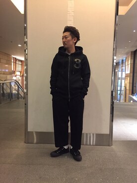 「1piu1uguale3 RELAX（ウノピュウノウグァーレトレリラックス）のアイテム（パーカー）」を使った、masaさん（メンズ・166cm）の冬コーディネート