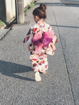 「キッスコーデ」｜「アイテム（浴衣）」を使った、yua1030さん（キッズ・100cm）の夏コーディネート