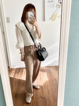 「アイテム（腕時計、ブラウン系）」を使った、𝚖 𝚒 𝚊 🐑さん（レディース・150cm）の秋コーディネート