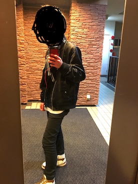 「Confirm（コンファーム）のアイテム（MA-1）」を使った、まさやさん（メンズ・168cm）の冬コーディネート