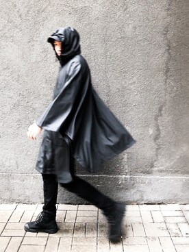 【極美マットブラック】 ZARA レインポンチョ ザラ コート モード メンズ黒