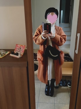 「COLONY 2139（コロニートゥーワンスリーナイン）のアイテム（ハンチング/ベレー帽）」を使った、amihさん（レディース・157cm）の冬コーディネート