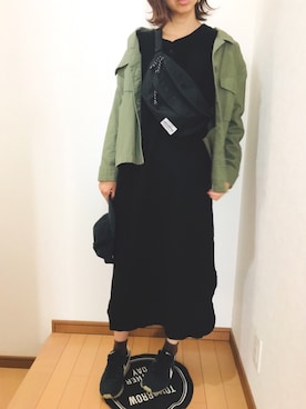 「LAKOLE（ラコレ）のアイテム（ワンピース）」を使った、kimさん（レディース・152cm）の秋コーディネート