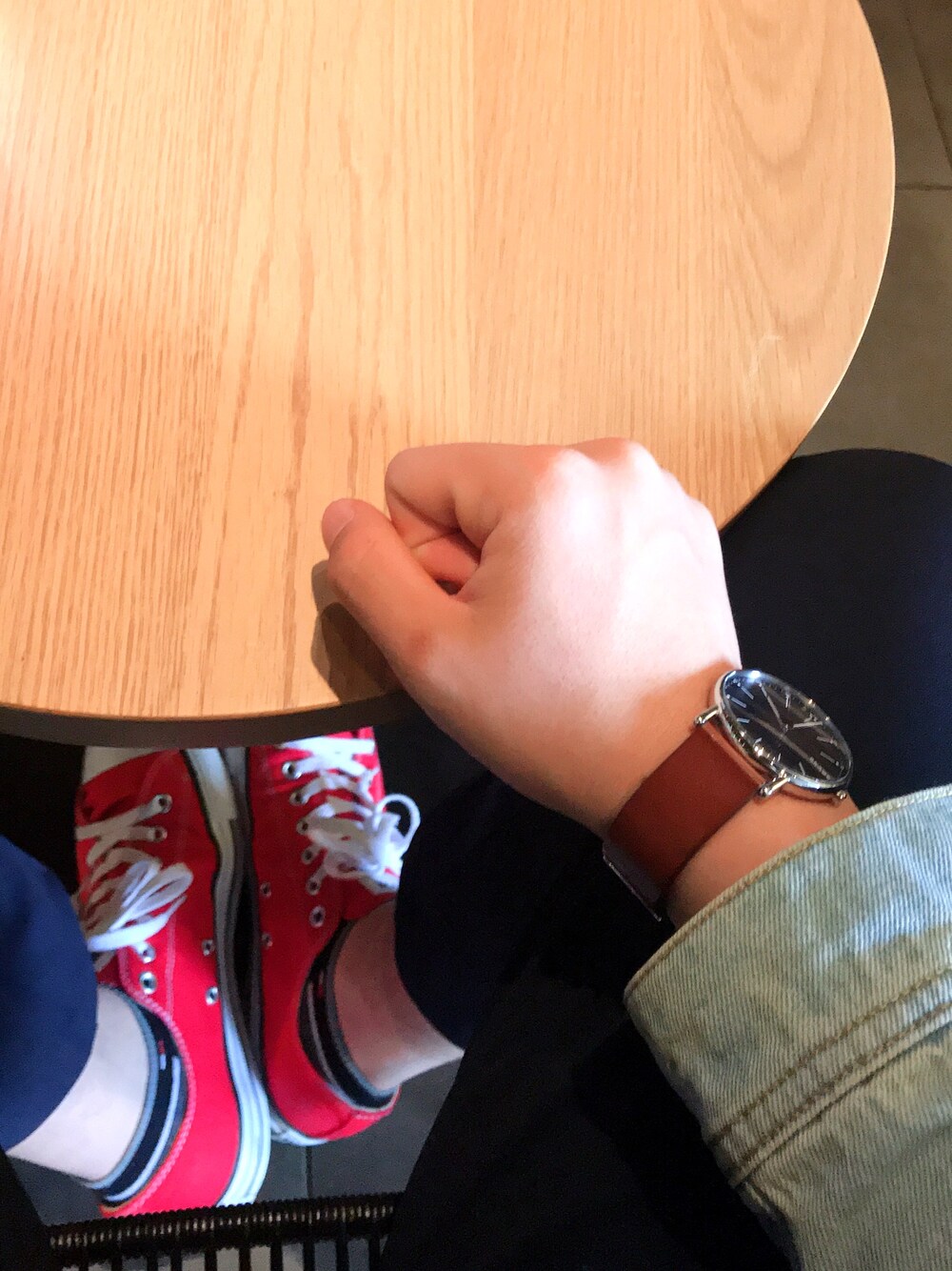 「野球部、時計、お気に入り、あと少し、がんばります！」｜「SKAGENのSKAGEN　スカーゲン　SIGNATUR　シグネチャー（アナログ腕時計、ブルー系）」を使った、Haru Hohi_1228.Lさん（メンズ・175cm）の春コーディネートの1枚目の写真