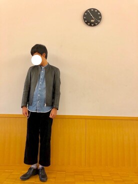 「コーデュロイパンツ」｜「アイテム（ウォレットチェーン）」を使った、きよみずさん（メンズ・178cm）の秋コーディネート