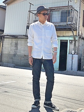 「CEBO（セボ）のアイテム」を使った、A.K.H.D09さん（メンズ・180cm）の春コーディネート