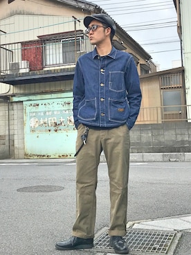 「RED WING（レッドウィング）のアイテム（ブーツ、ブラック系）」を使った、A.K.H.D09さん（メンズ・180cm）の夏コーディネート