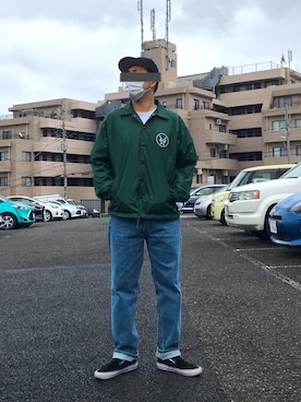 「carhartt」｜「アイテム（ナイロンジャケット）」を使った、A.K.H.D09さん（メンズ・180cm）の春コーディネート