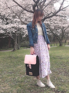 「アベイル」｜「アイテム（デニムジャケット）」を使った、akikoさん（レディース・155cm）の春コーディネート