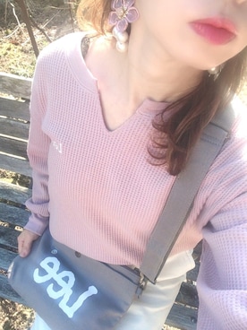 「Lee（リー）のアイテム（クラッチバッグ）」を使った、akikoさん（レディース・155cm）の春コーディネート