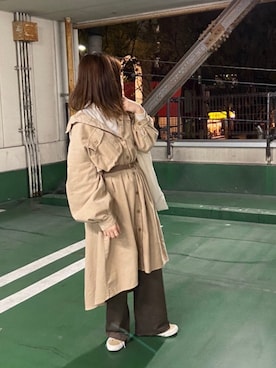 「秋のカフェオレコーデ」｜「アイテム（シャツワンピース）」を使った、たべこさん（レディース・156cm）の秋コーディネート