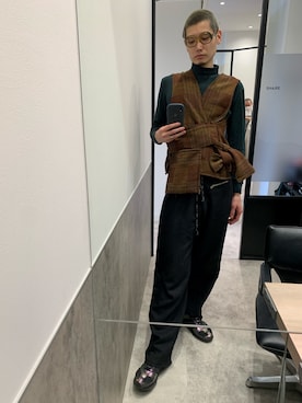 「nusumigui（ヌスミグイ）のアイテム」を使った、嶋津一馬さん（メンズ・183cm）の春コーディネート