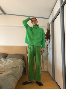 「ADER error（アーダーエラー）のアイテム」を使った、嶋津一馬さん（メンズ・183cm）の春コーディネート