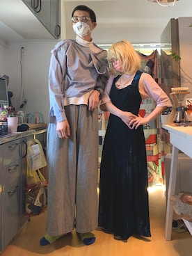 「POTTO（ポット）のアイテム」を使った、嶋津一馬さん（メンズ・183cm）の春コーディネート