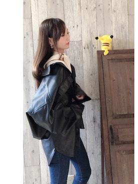 「チョーカートップス」｜「アイテム（ジャケット/アウター）」を使った、𝕊𝔸𝕊𝕦𝕦𝕦𓂃◌𓈒𓐍さん（レディース・153cm）の秋コーディネート