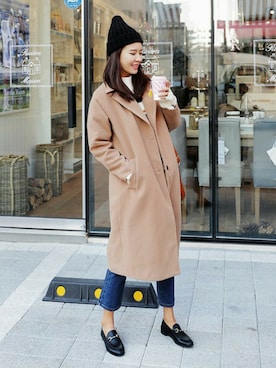 「DHOLIC（ディーホリック）のアイテム（その他アウター）」を使った、ディーホリックさん（レディース・169cm）の冬コーディネート