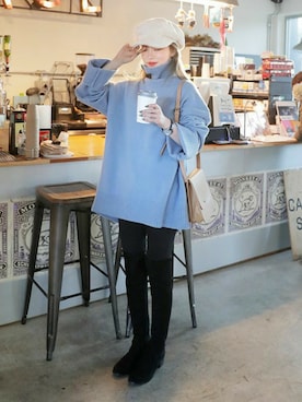 「DHOLIC（ディーホリック）のアイテム（キャスケット）」を使った、ディーホリックさん（レディース・160cm）の冬コーディネート