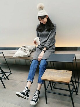 「DHOLIC（ディーホリック）のアイテム（ワンピース/ドレス）」を使った、ディーホリックさん（レディース・168cm）の冬コーディネート